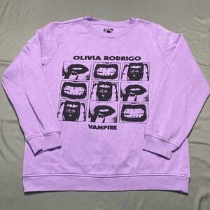 Olivia Rodrigo Vampire Purple Graphic Crewneck Sweatshirt Women’s XL